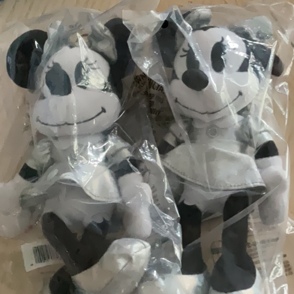 2 8” Minnie Mouse Plush Dolls 100 year Celebration